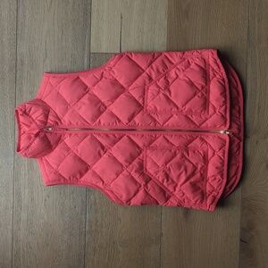 J. Crew | Pink Coral Quilted Puffer Vest with Pockets